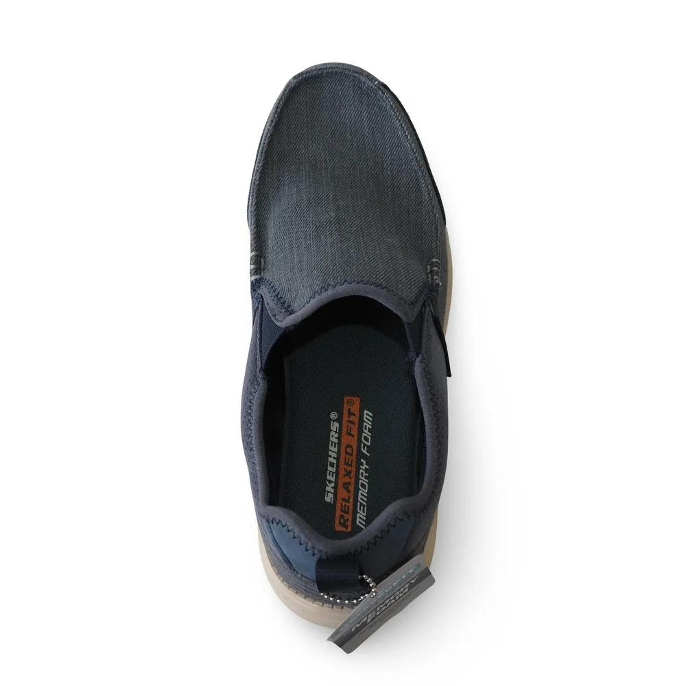 Skechers Delton Relaxed Fit Slip-on Loafers Mens 9 65751SA Navy Canvas Shoes
